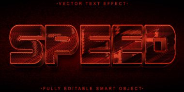 Koyu Kırmızı Hız Vektörü Tam Düzenlenebilir Akıllı Nesne Metin Efekti