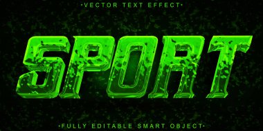 Kirli Yeşil Spor Vektörü Tamamen Düzenlenebilir Akıllı Nesne Metin Efekti