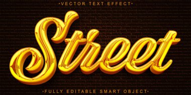 Sokak Vektörü Tam Düzenlenebilir Akıllı Nesne Metin Efekti