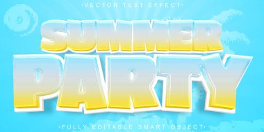 Çizgi film Yaz Sahil Partisi Vektörü Tamamen Düzenlenebilir Akıllı Nesne Te