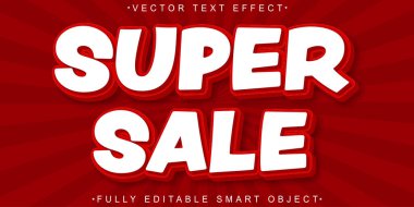 Çizgi film Süper Satış Vektörü Tamamen Düzenlenebilir Akıllı Nesne Metni Efekti