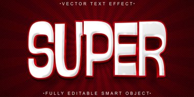 Çizgi film Süper Vektör Tam Düzenlenebilir Akıllı Nesne Metin Efekti