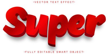 Çizgi film Süper Vektör Tam Düzenlenebilir Akıllı Nesne Metin Efekti