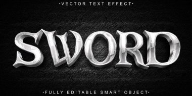 Kılıç Vektörü Tam Düzenlenebilir Akıllı Nesne Metin Efekti