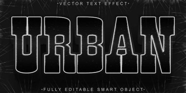 Gümüş Aşınmış Kirli Şehir Vektörü Tamamen Düzenlenebilir Akıllı Nesne Metni 