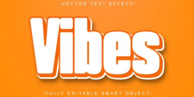Çizgi film Orange Vibes Vektörü Tamamen Düzenlenebilir Akıllı Nesne Metin Efekti