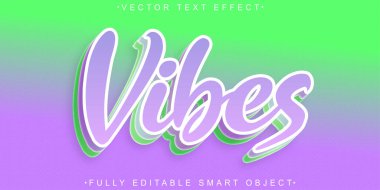 Vibe Vektörü Tam Düzenlenebilir Akıllı Nesne Metin Efekti