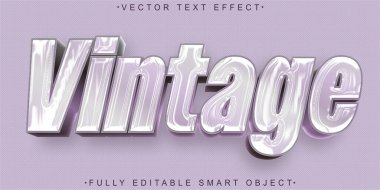 Klasik Pembe Vektör Tam Düzenlenebilir Akıllı Nesne Metin Efekti