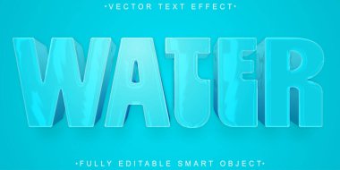 Çizgi film Su Vektörü Tam Düzenlenebilir Akıllı Nesne Metin Efekti