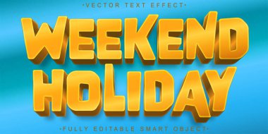 Çizgi film Sarı Haftasonu Tatil Vektörü Tamamen Düzenlenebilir Akıllı Objec