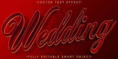 Lüks Şık Düğün Vektörü Tamamen Düzenlenebilir Akıllı Nesne Metni E