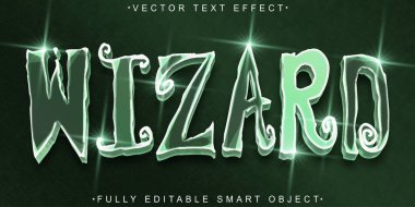 Yeşil Parlak Büyücü Masa Vektörü Tamamen Düzenlenebilir Akıllı Nesne Metni 