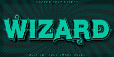  Sihirbaz Vektörü Tam Düzenlenebilir Akıllı Nesne Metin Efekti