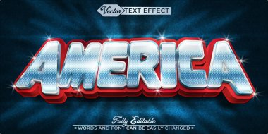 Amerika Bayrak Vektörü Düzenlenebilir Metin Efekti Şablonu