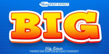 Çizgi film Mavi Büyük Vektör Düzenlenebilir Metin Efekti Şablonu