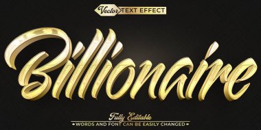 Lüks Zarif Milyarder Vektör Düzenlenebilir Metin Efekti Şablonu