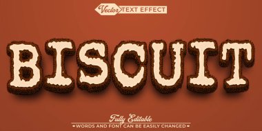 Choco Bisküvi Vektör Düzenlenebilir Metin Efekti Şablonu