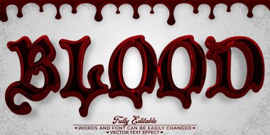  Karanlık ve Ürkütücü Korku Tema Vektörü Düzenleyici Metin Efekti 