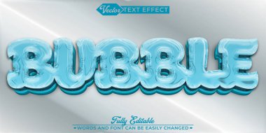 Mavi Kabarcık Vektörü Düzenlenebilir Metin Efekti Şablonu