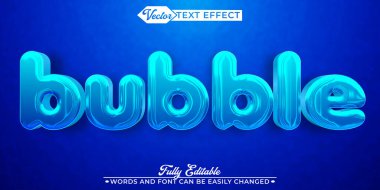 Mavi Kabarcık Vektörü Düzenlenebilir Metin Efekti Şablonu