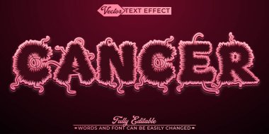 Kanser Vektörü Düzenlenebilir Metin Efekti Şablonu