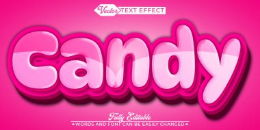  Şeker Tatlı Pembe Tatlı Lezzetli Renkli Düzenlenebilir Metin Efekti Templ