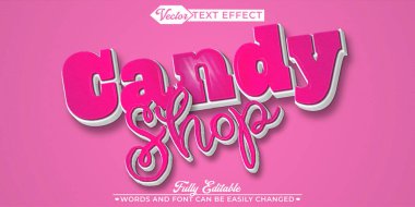 Tatlı Şeker Dükkanı Vektörü Düzenlenebilir Metin Efekti Şablonu