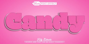 Çizgi film Pembe Şeker Düzenlenebilir Metin Efekti Şablonu