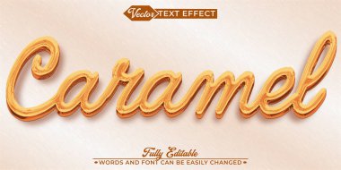 Karamel Vektör Düzenlenebilir Metin Efekti Şablonu