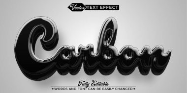 Karbon Vektör Düzenlenebilir Metin Efekti Şablonu