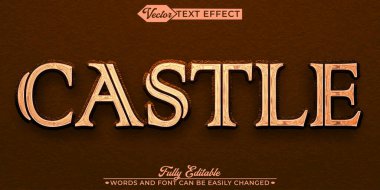 Kahverengi Kale Vektörü Düzenlenebilir Metin Efekti Şablonu