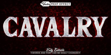 Gümüş Savaşçı Süvari Vektör Düzenlenebilir Metin Efekti Şablonu