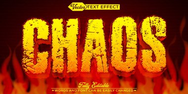 Sarı Korku Kaosu Vektör Düzenlenebilir Metin Efekti Şablonu