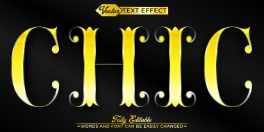 Chic Vektör Düzenlenebilir Metin Efekti Şablonu