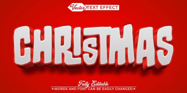 Çizgi film Noel Düzenlenebilir Metin Efekti Şablonu