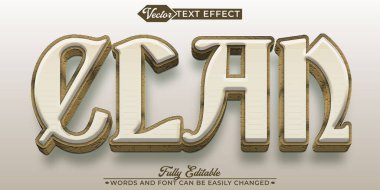   Klan Savaş Savaşçısı İşaret Vektörü Düzenlenebilir Metin Efekti