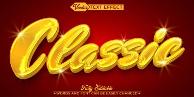 Parlak Klasik Kırmızı Vektör Düzenlenebilir Metin Efekti Şablonu