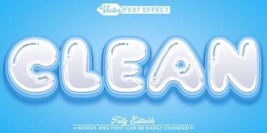  Temiz Yıkama Sağlık Taze Saf Düzenlenebilir Metin Efekti Şablonu