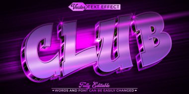 Parlak Mor Gece Kulübü Vektör Düzenlenebilir Metin Efekti Şablonu