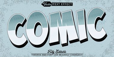 Çizgi Roman Vektörü Düzenlenebilir Metin Efekti Şablonu