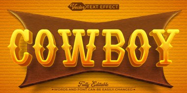 Western Golden Cowboy Vector Editable Text Effect Template