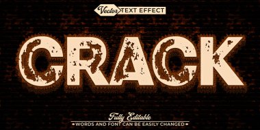 Crack Vektör Düzenlenebilir Metin Efekti Şablonu