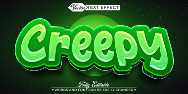 Yeşil Ürkütücü Ürkütücü Vektör Düzenlenebilir Metin Efekti Şablonu