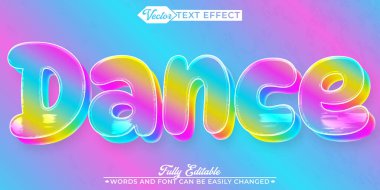 Karton Renkli Parlak Dans Düzenlenebilir Metin Efekti Şablonu