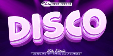  Canlı ve Enerjik Disko Partisi Gece Vektörü Düzenlenebilir Metin Efekti