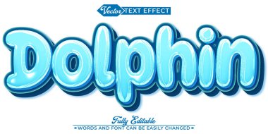  Yunus Okyanusu Mavi Yüzme Deniz Tatlısı Düzenlenebilir Metin Efekti 