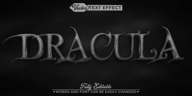 Korku Kara Drakula Vektörü Düzenlenebilir Metin Efekti Şablonu