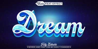 Mavi Rüya Vektörü Düzenlenebilir Metin Efekti Şablonu