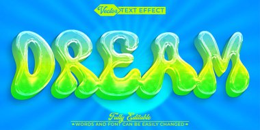 Yumuşak Renkli Rüyalar Vektör Düzenlenebilir Metin Efekti Şablonu