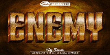  Vahşi ve Tehlikeli Düşman Savaş Vektörü Düzenlenebilir Metin Efekti T